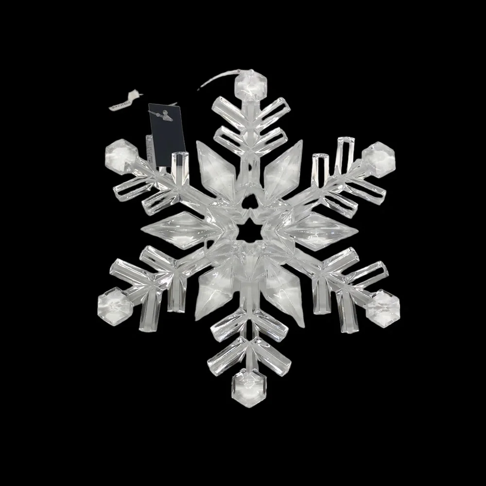 Large Clear Acrylic Crystal Snowflake Christmas Tree Ornaments 9.5” - Picture 3 of 12